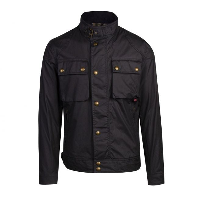 Mens Dark Navy Racemaster 6oz Belstaff Waxed Jacket