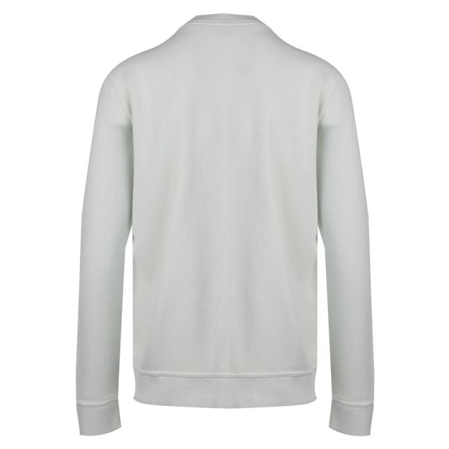 Casual Mens Pistachio Weave Logo Crew Sweat Top