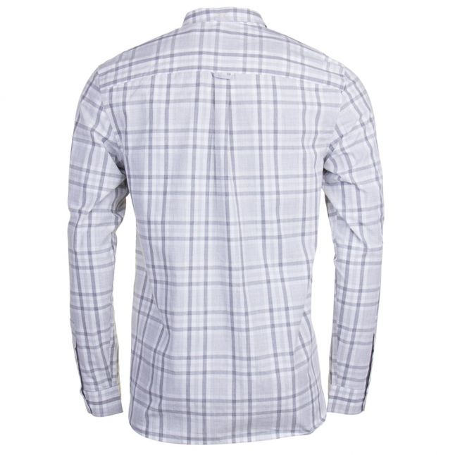 Mens Light Grey Marl Check L/s Shirt