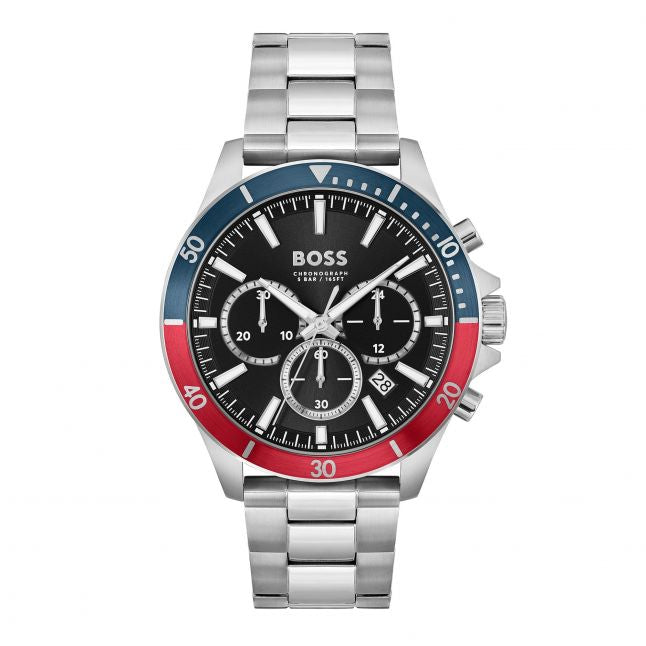 Mens Silver/Blue/Red Troper Bracelet Watch