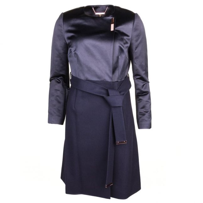 Womens Navy Emlyyn Wrap Coat