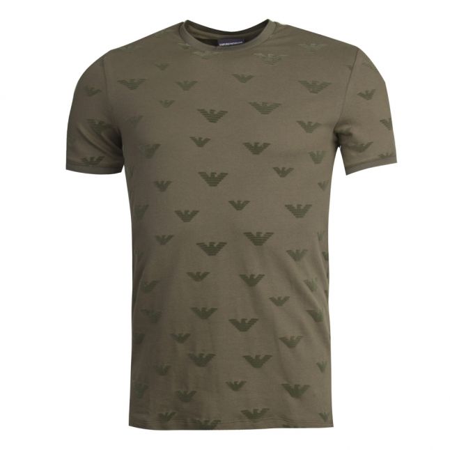 Mens Khaki Flock Eagle S/s T Shirt