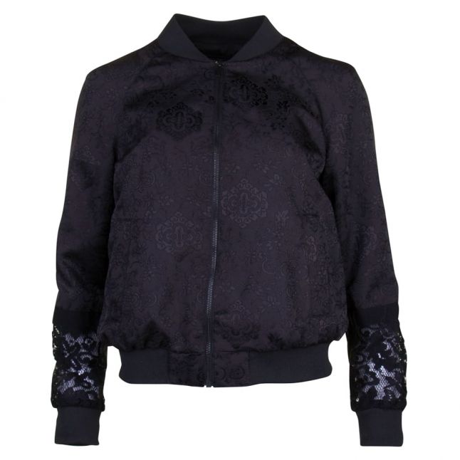 Womens Black Francisco Jacquard Bomber Jacket