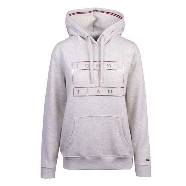 Womens Pale Grey Essential Logo Hoodie