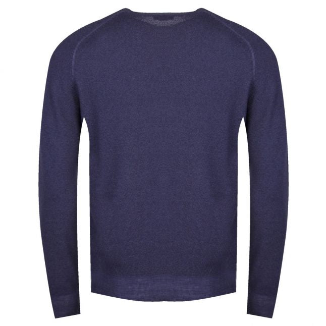 Casual Mens Navy Akusto Crew Neck Knitted Jumper