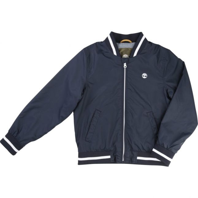 Boys Navy Branded Bomber Jacket