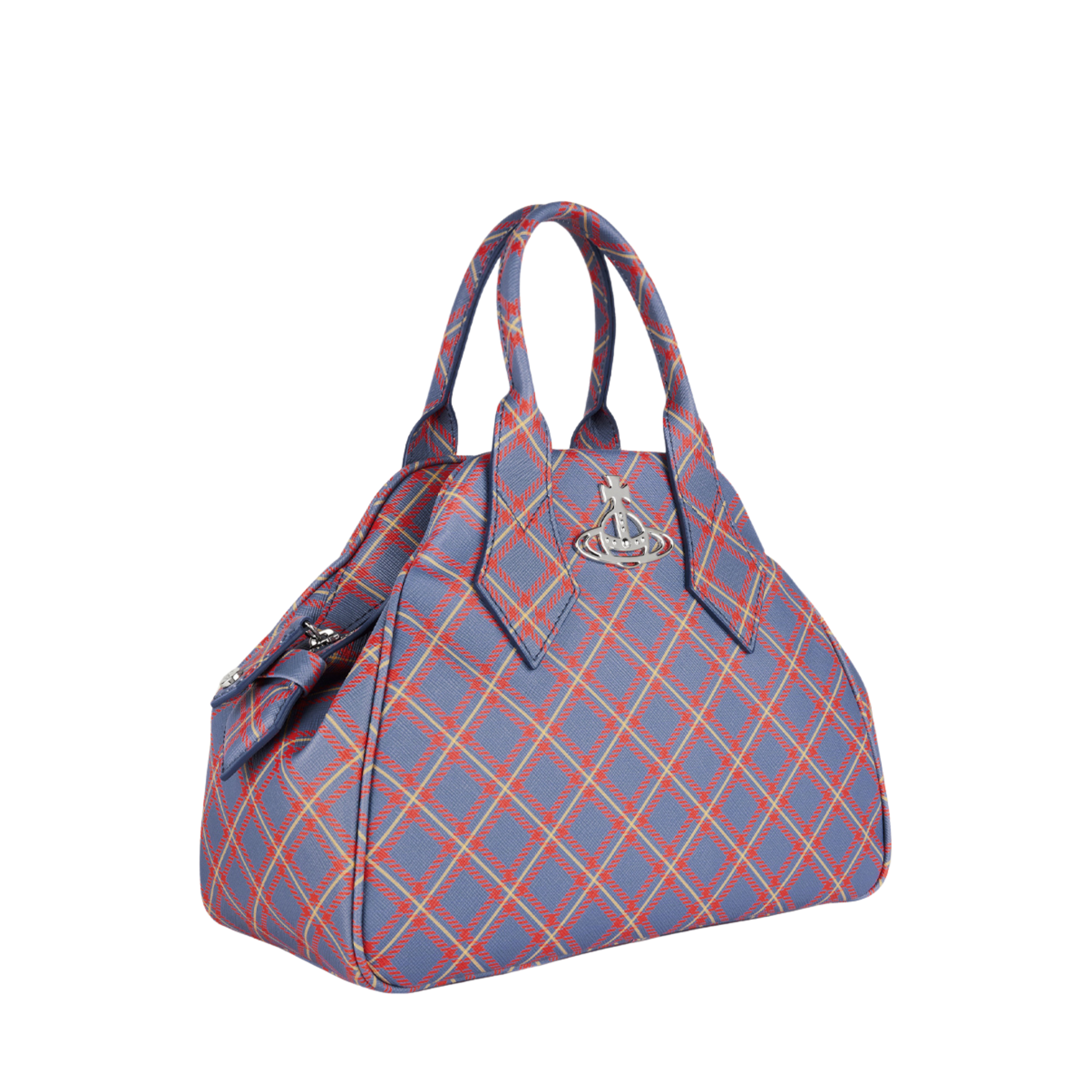 Womens Vivienne Westwood Blue/Orange Tartan Yasmine Medium Bag