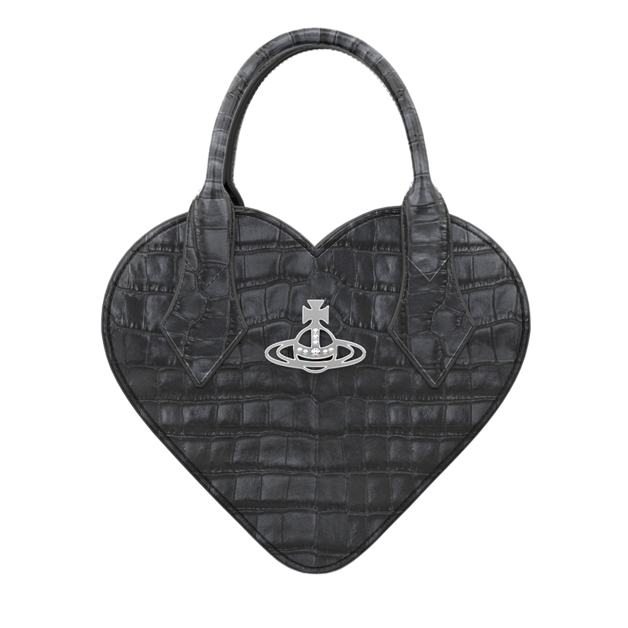 Womens Vivienne Westwood Anthracite Josephine Croc Heart Crossbody