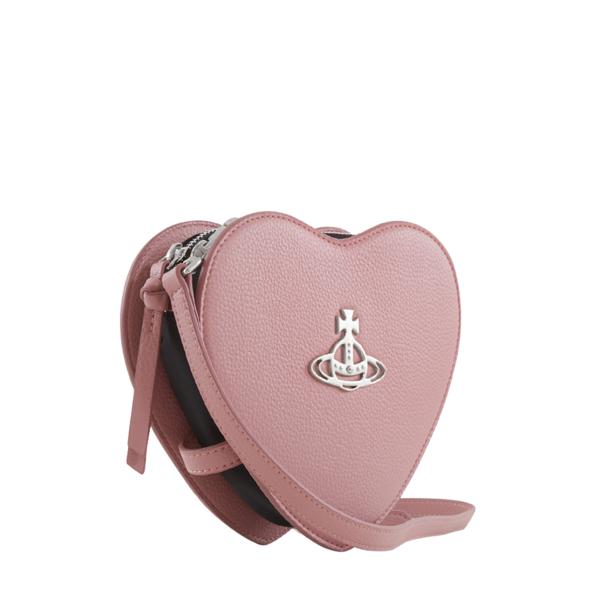 Womens Vivienne Westwood Pink Louise Heart PU Grain Crossbody