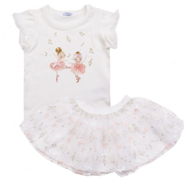 Girls Natural Ballerinas T Shirt & Skirt Set