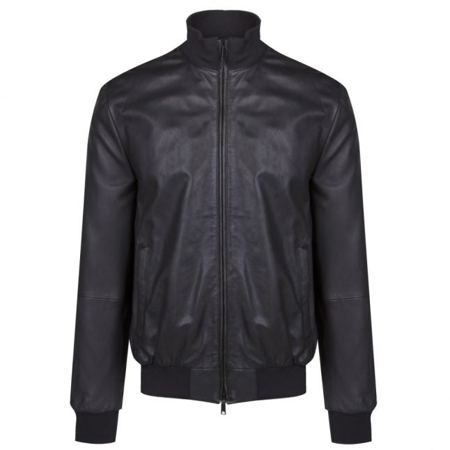 Mens Black Branded Leather Jacket