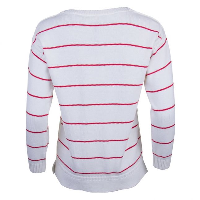 Lifestyle Womens White Barnavle Stripe Knitted Jumper