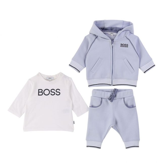 Baby Pale Blue Logo 3 Piece Tracksuit Set