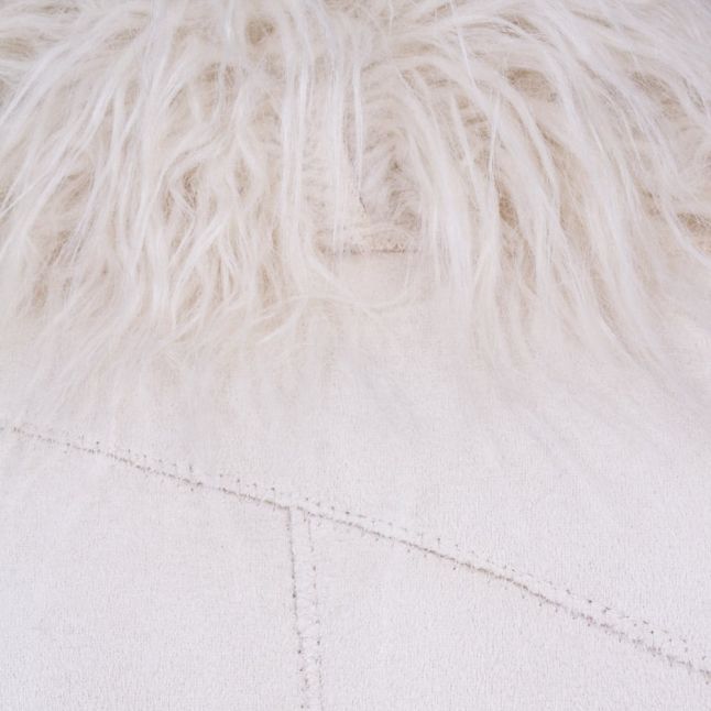 Womens Cream Soili Long Faux Shearling Gilet