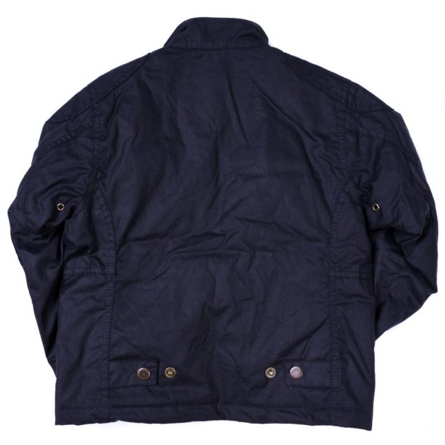 Boys Navy Rebel Waxed Jacket