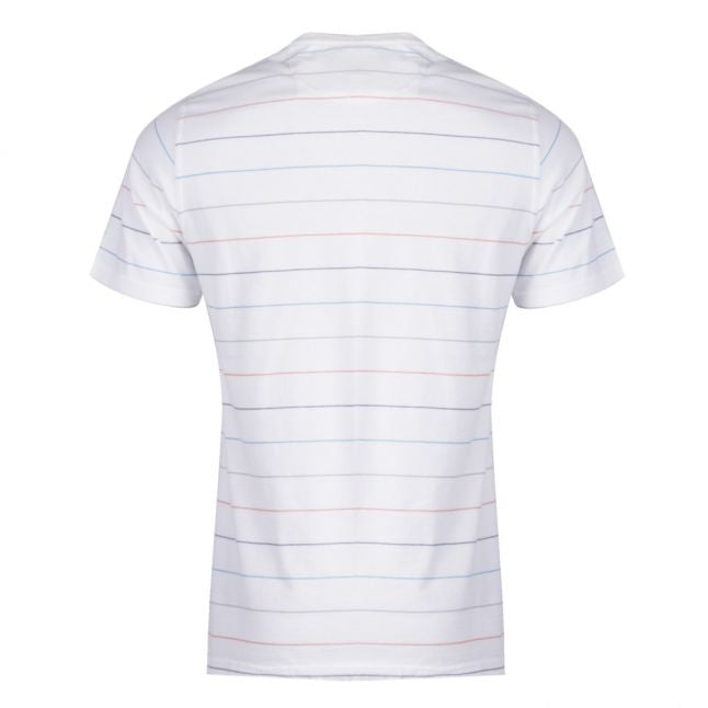 Mens White Disc Stripe S/s T Shirt