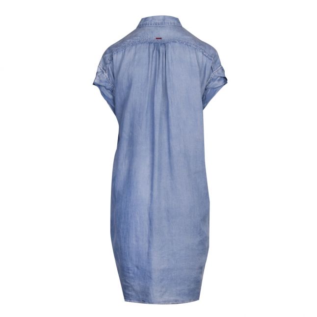 Womens Light Blue Chambray Shirt Dress