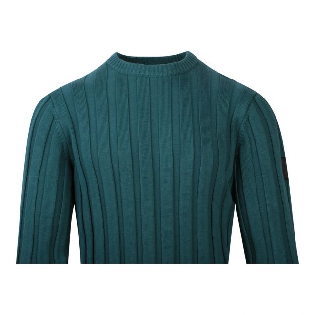 Mens Malachite Green Relief Stitch Jumper