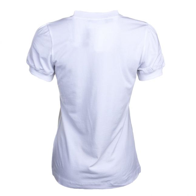 Womens Optical White Diamante 100% S/s Tee Shirt