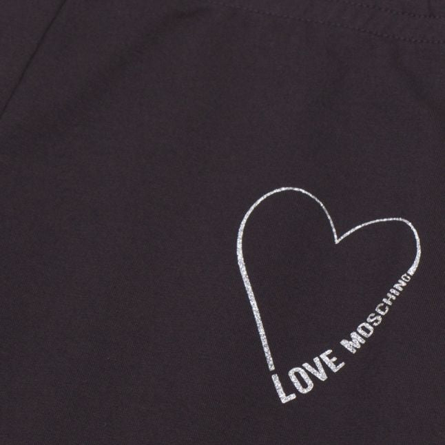 Womens Black Heart Sweat Pants