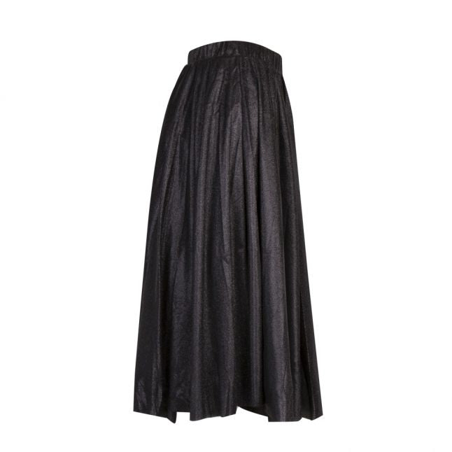 Womens Black Vilena Glitter Midi Skirt