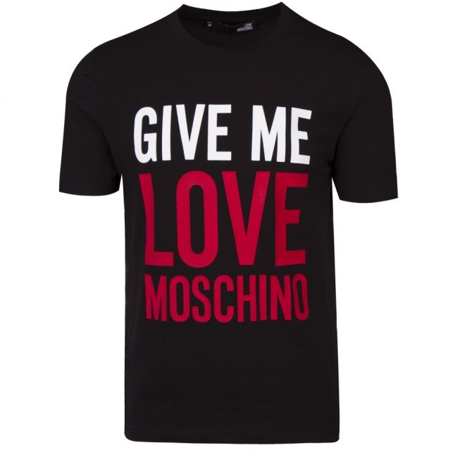 Mens Black Give Me Love Slim Fit S/s T Shirt