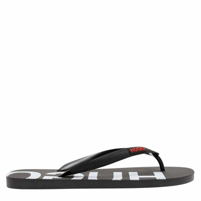 Mens Black Onfire Logo Flip Flops