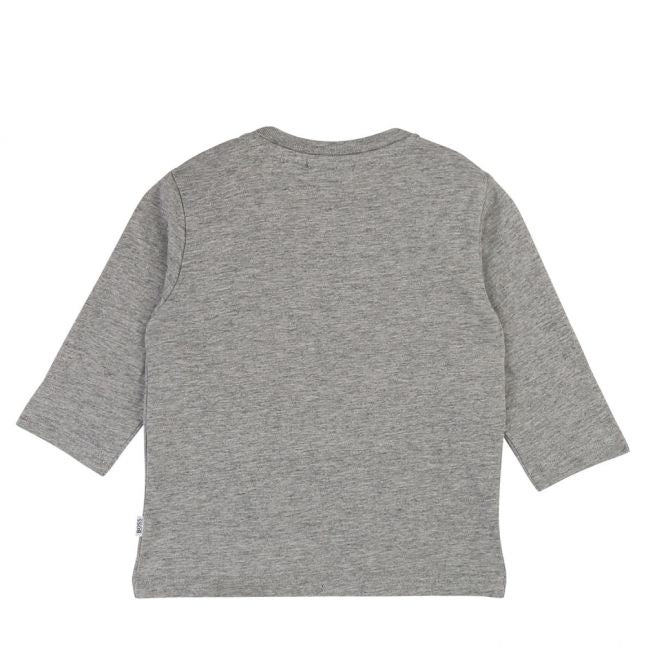 Toddler Grey Marl Colour Logo L/s T Shirt