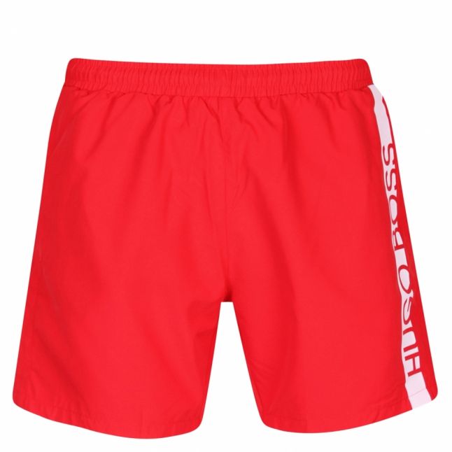 Mens Bright Red Dolphin Side Logo Swim Shorts