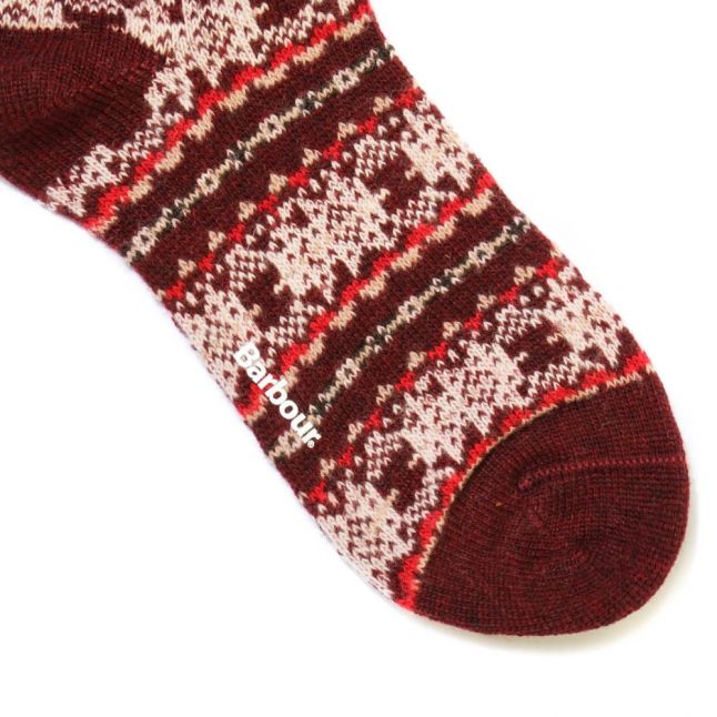 Lifestyle Womens Bordeaux Beckley Fairisle Wool Socks