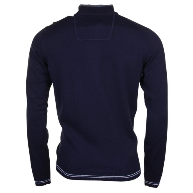 Boss Green Mens Navy Zime Half Zip Knitted Jumper