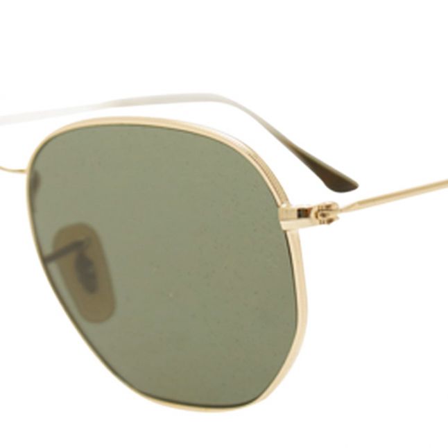 Womens Gold & Silver Flash RB3548N Hexagonal Sunglasses