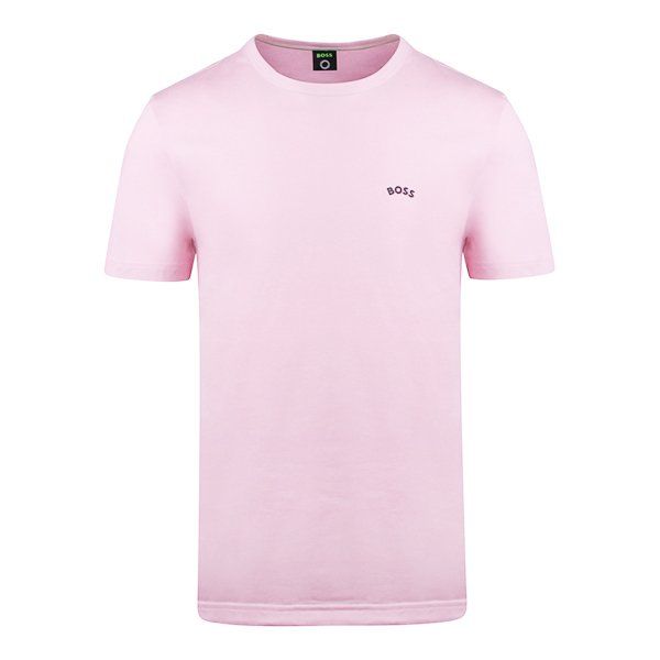 Mens BOSS Light/Pastel Pink Tee Curved S/s T Shirt