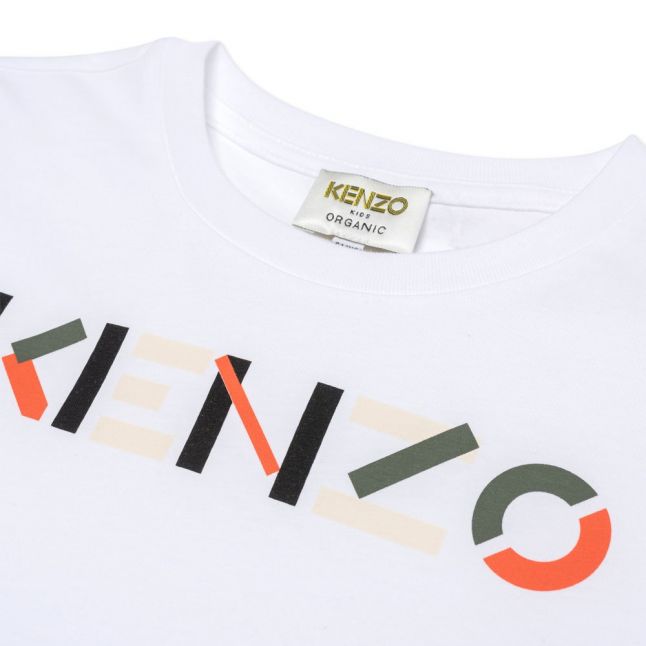 Boys White Colour Logo S/s T Shirt