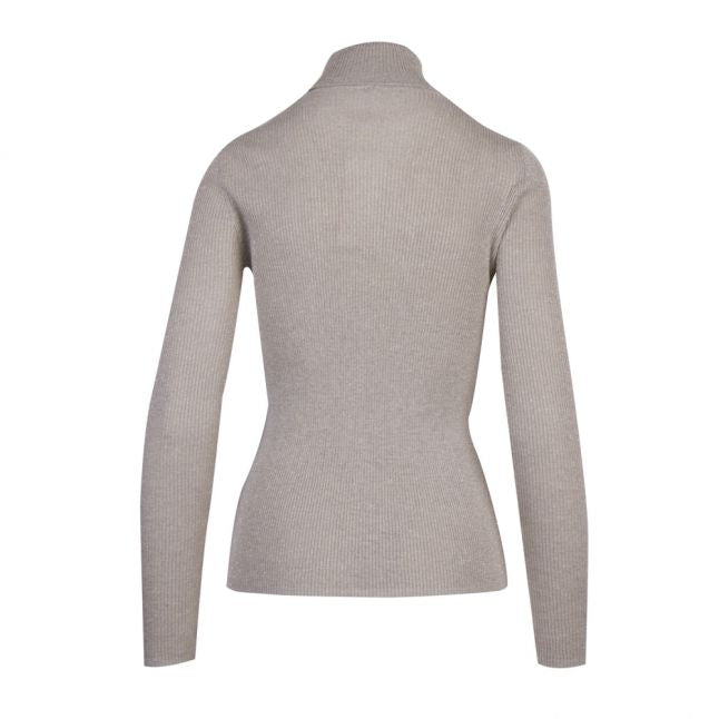 Casual Womens Silver Weylan Lurex Roll Neck Knitted Sweater