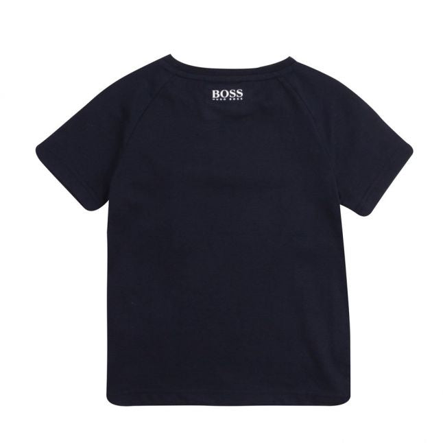 Boys Navy Gradient Logo S/s T Shirt