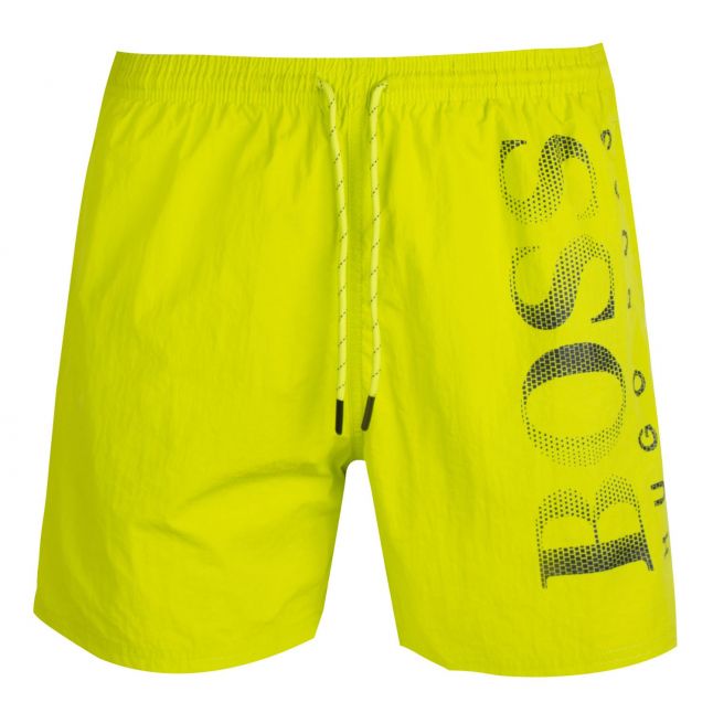 Mens Lime Octopus Side Logo Swim Shorts