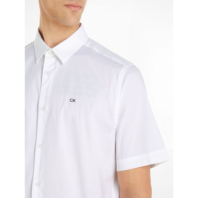 Mens Calvin Klein Bright White Stretch Poplin Shirt