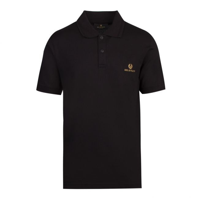 Mens Black Branded S/s Polo Shirt