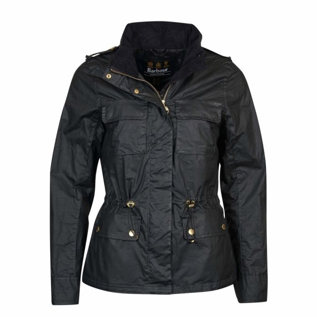 Womens Black Baton Waxed Jacket