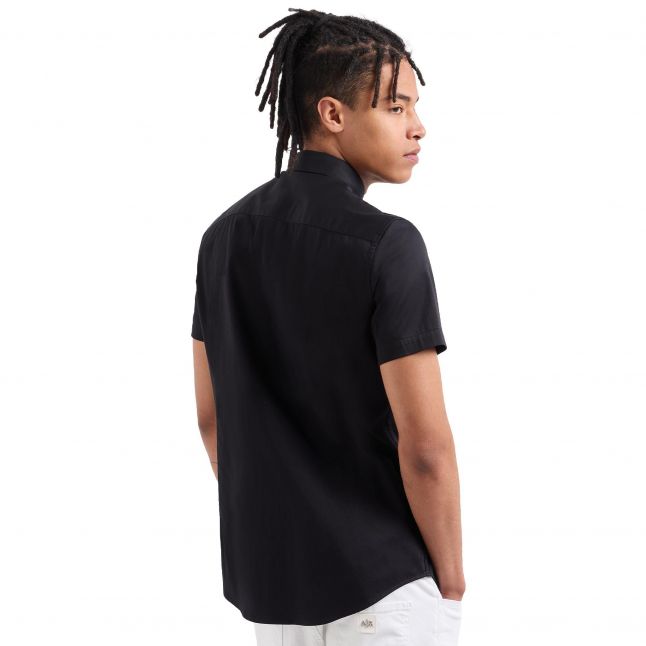 Mens Black Smart S/s Shirt