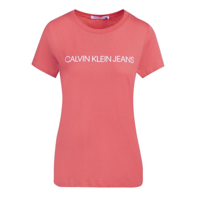 Calvin Klein Womens Island Punch Institutional Logo Slim Fit S/s T Shirt