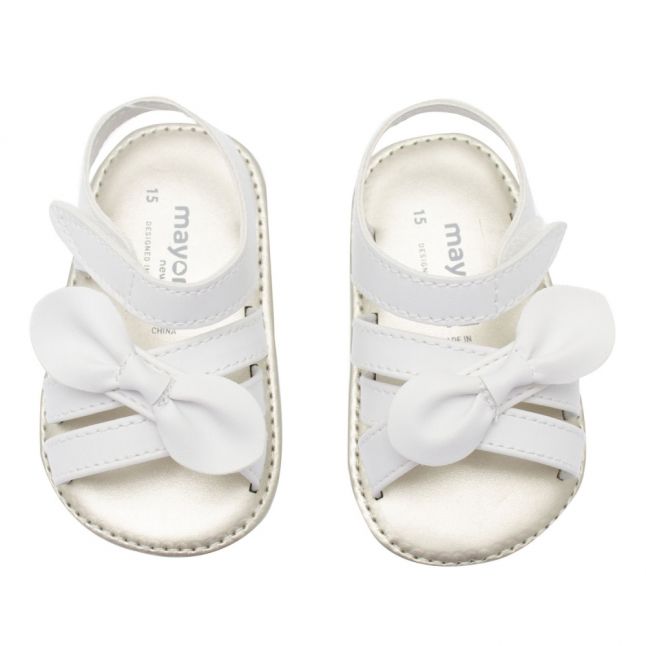 Baby White Bow Sandals (15-18)