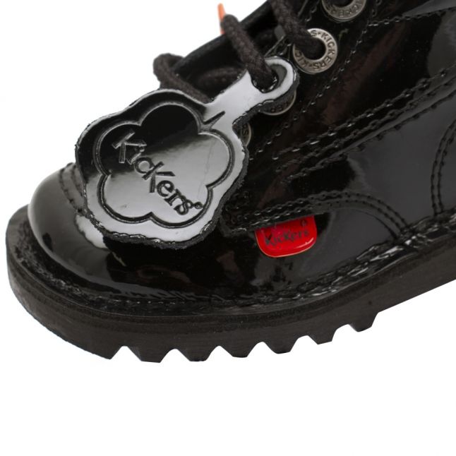 Infant Black Patent Kick Hi Zip Boots (5-12)