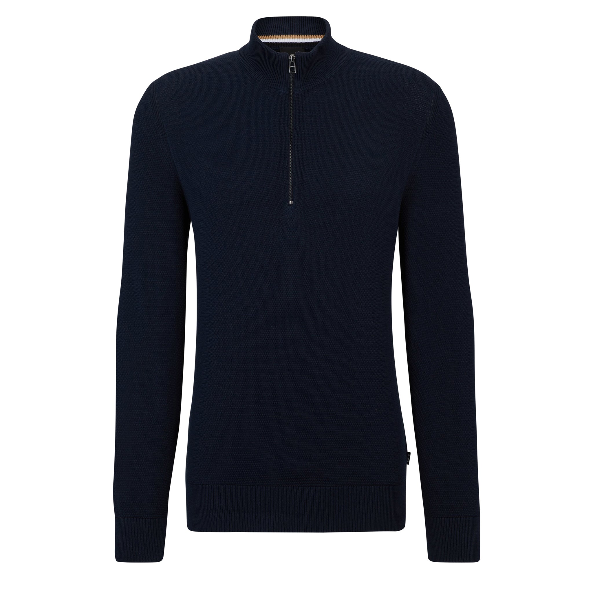 Mens BOSS Dark Blue Ebrando-P Half Zip Knit