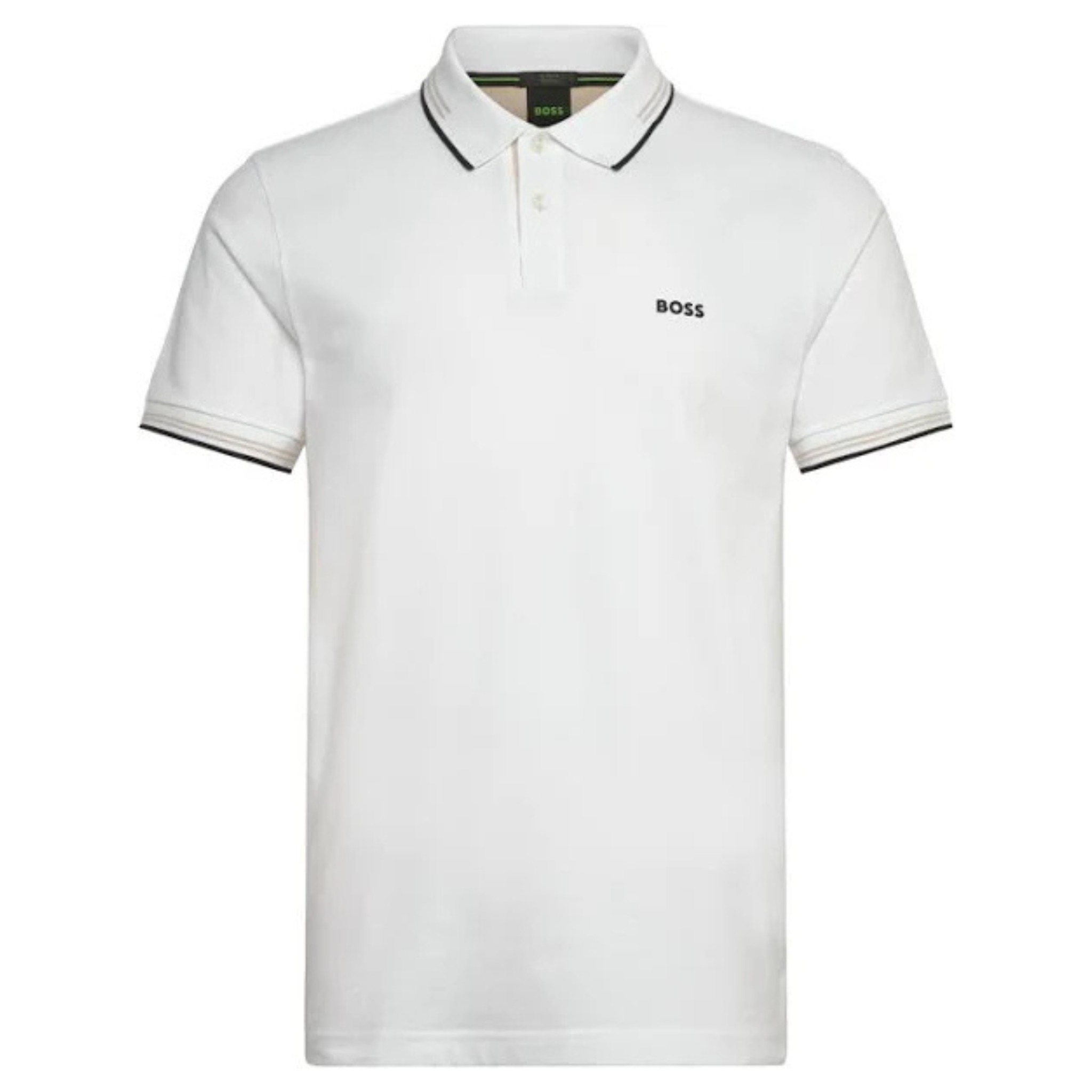 Mens BOSS White Paul Slim Fit S/s Polo Shirt