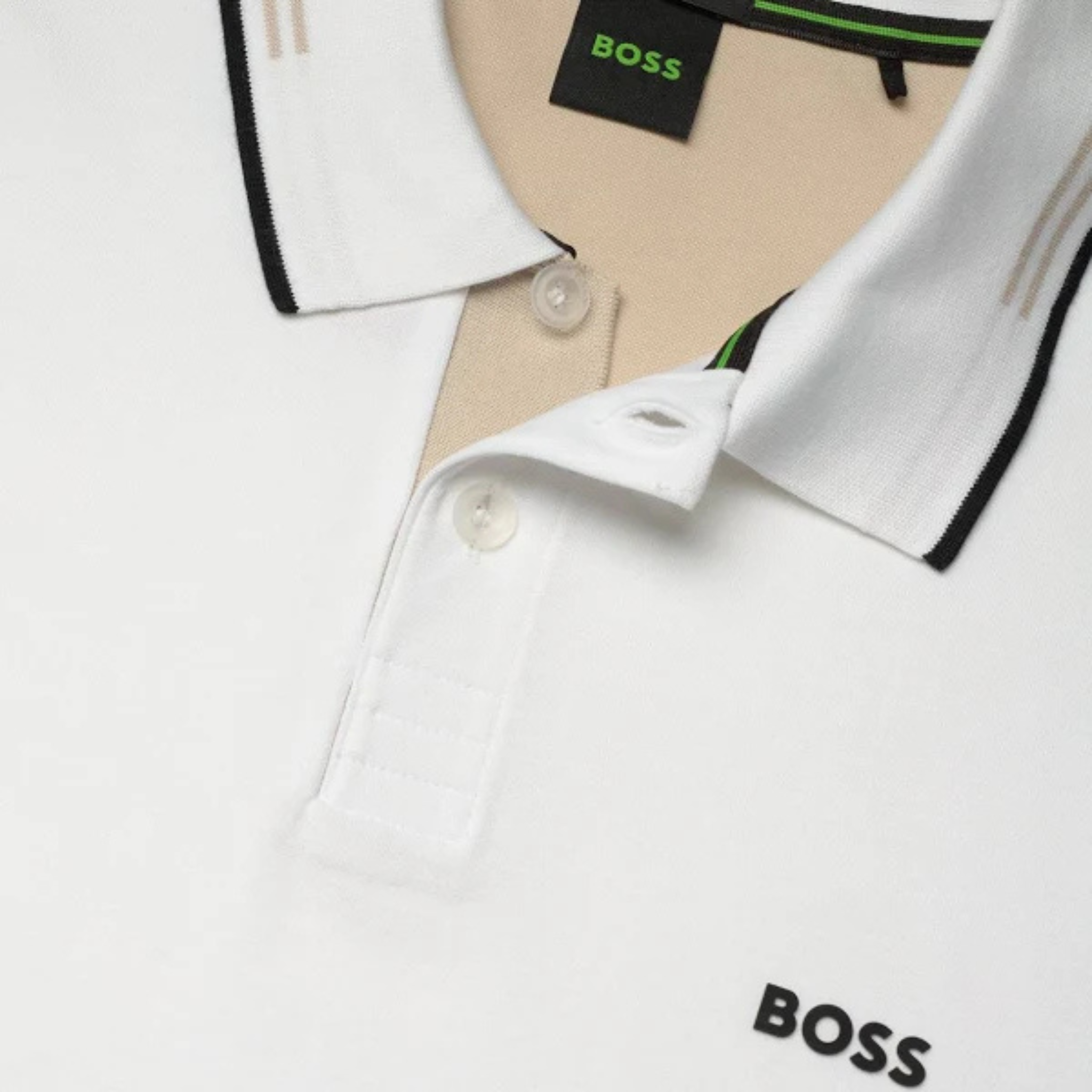 Mens BOSS White Paul Slim Fit S/s Polo Shirt