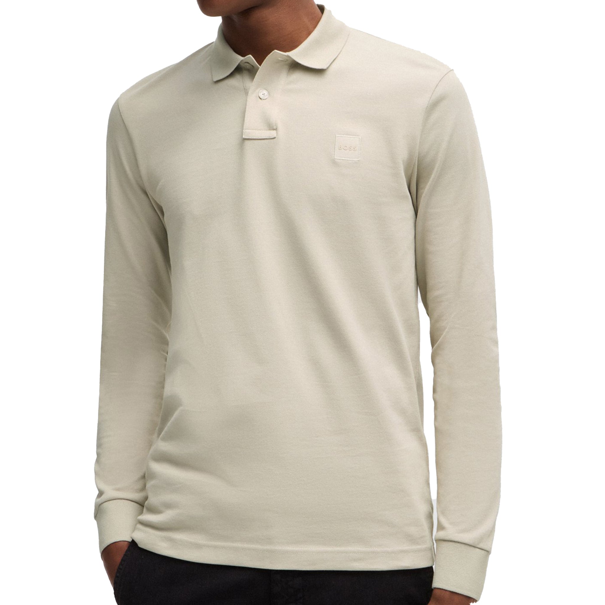 Mens BOSS Light Beige Passerby L/s Polo Shirt