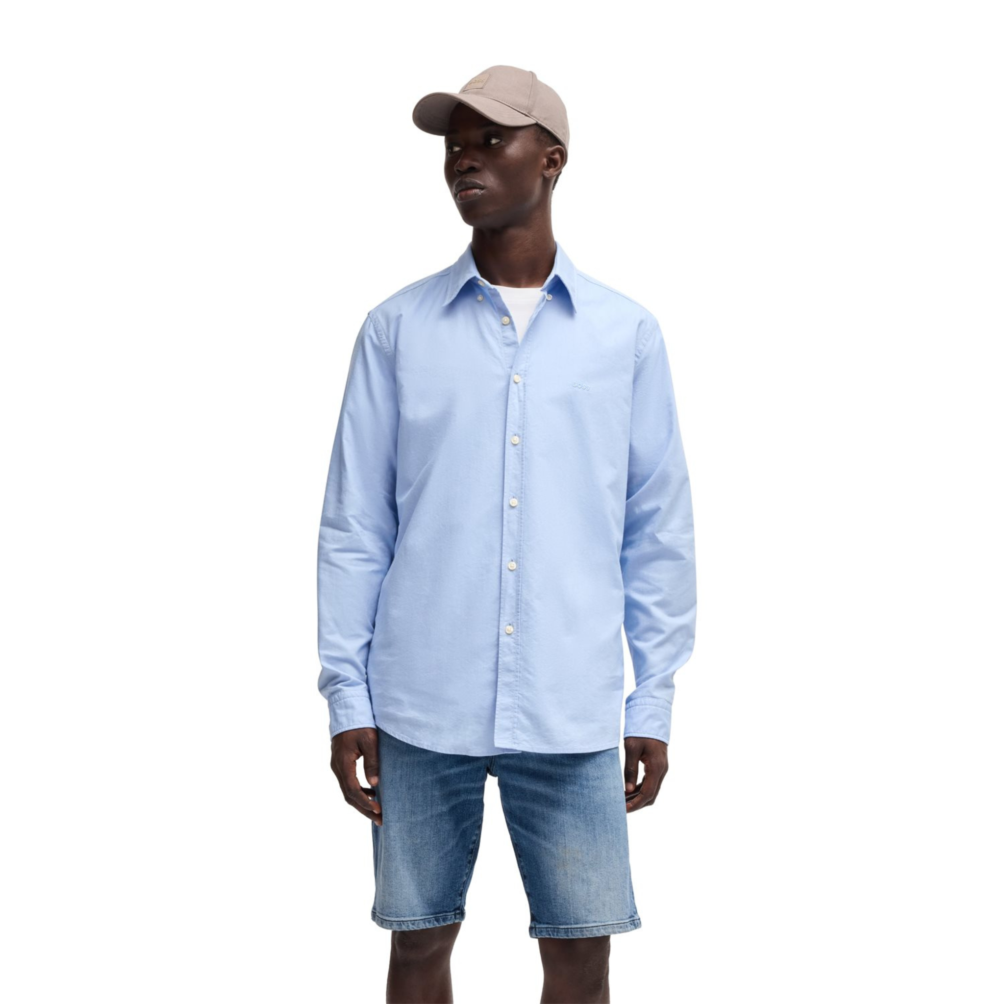 Mens BOSS Light Blue Rickert_M L/s Shirt