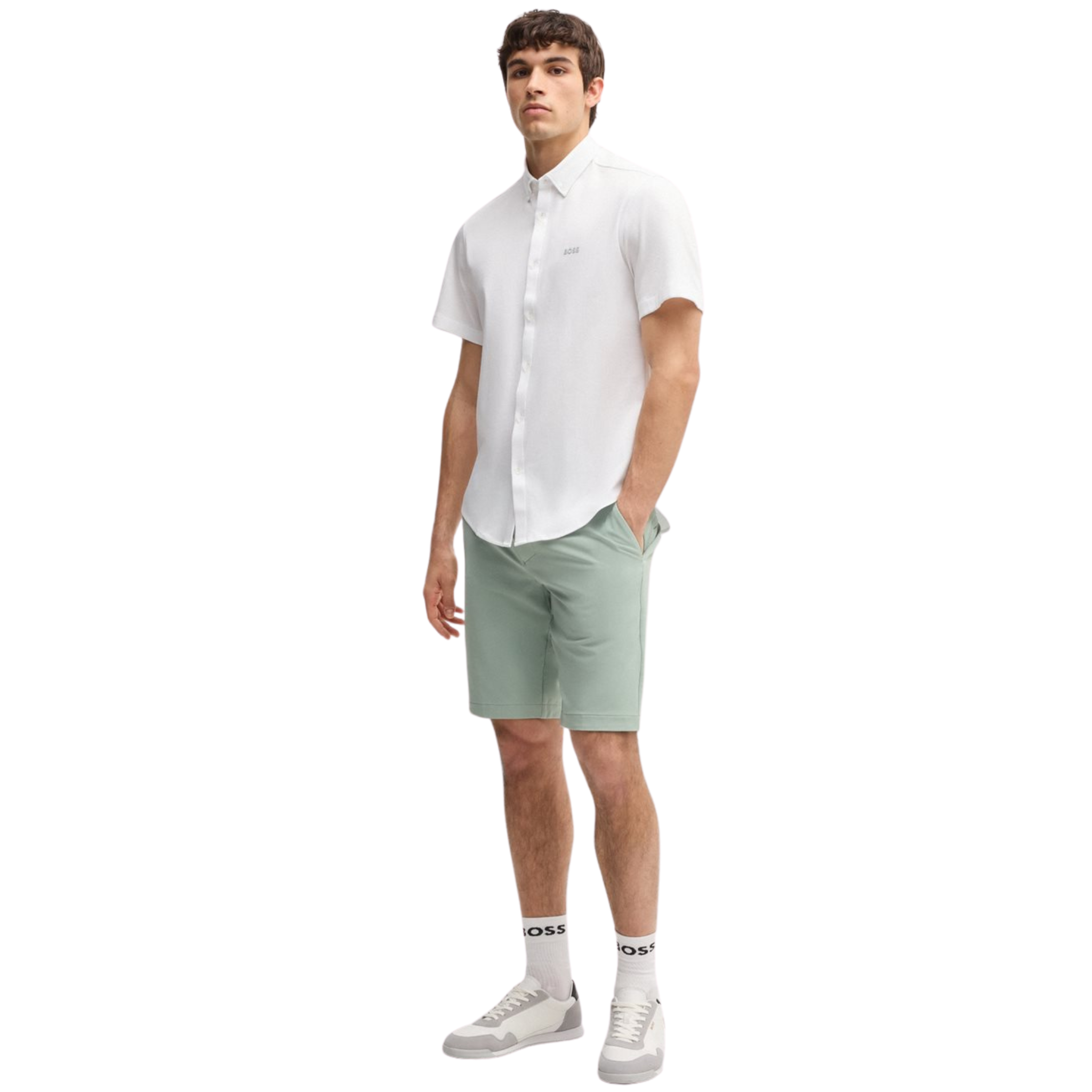 Mens BOSS White B_MOTION_S S/s Shirt